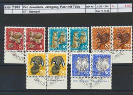1965 Pro Juventute, Jahrgang, Paar mit Tabs, ET - Stempel