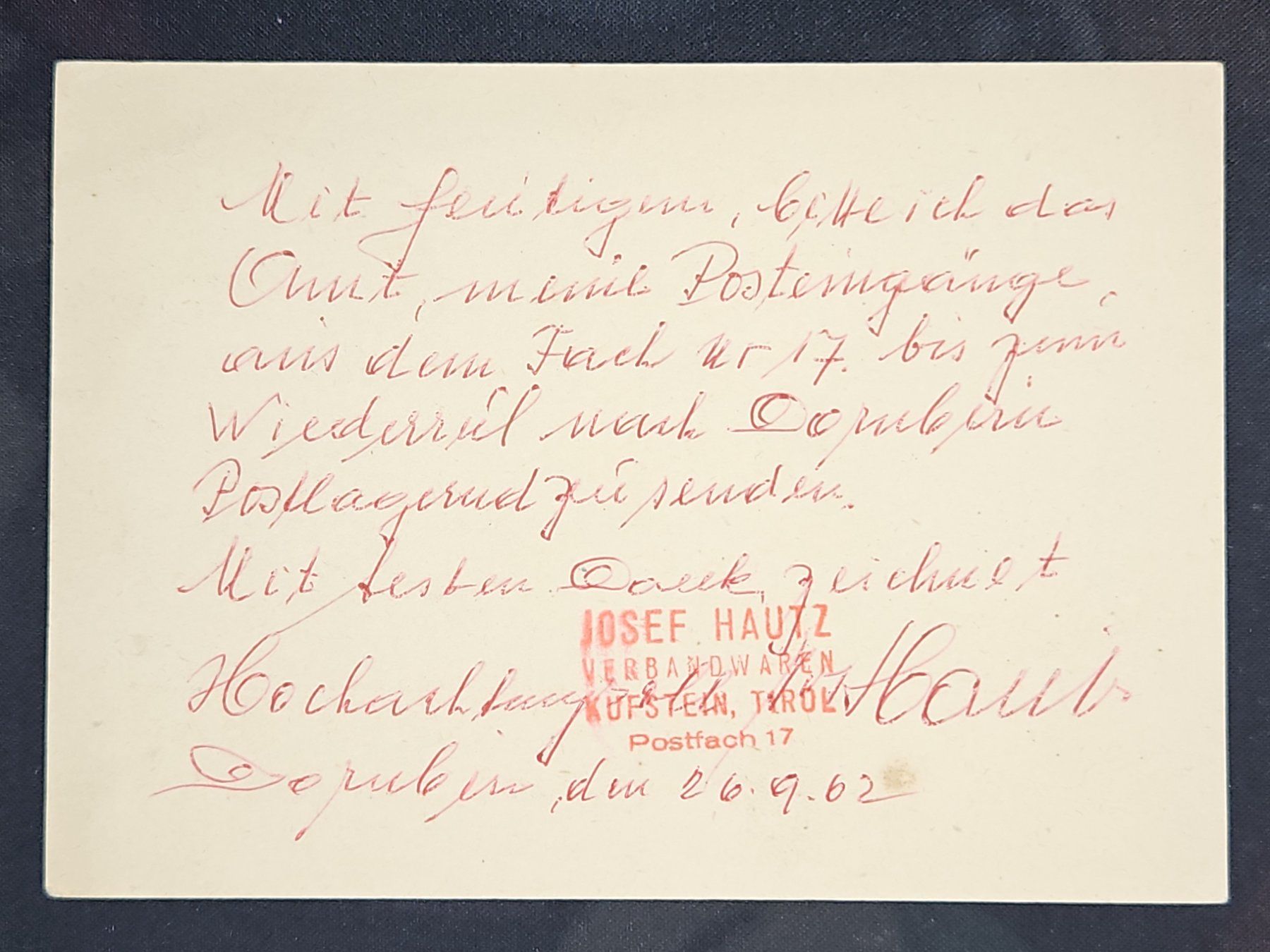 Tutti i francobolli: CL25 Carte Postale + Timbre Autriche 1962 – Usato da Cousset venduto da Patrick_Collections 1