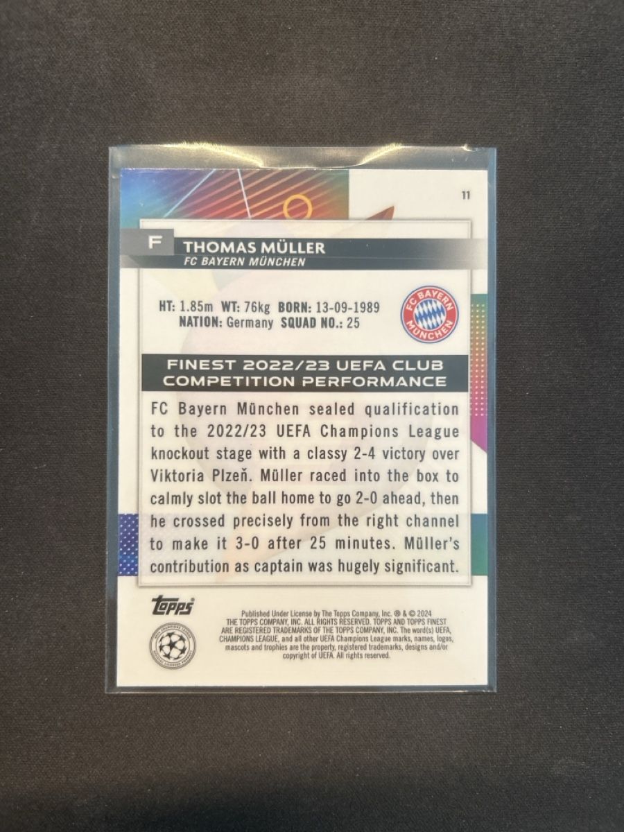 Topps Carte collezionabili: Topps finest Thomas Müller /150 blue 23/24 – Usato da Greppen venduto da hcv_cc2r 1