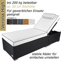 Sonnenliege Verona High mit Rollen