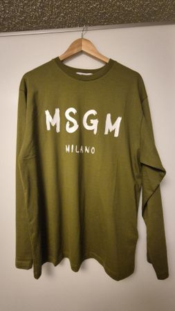 MSGM T-Shirt Langarm Khaki Grösse M neu und nicht getragen 