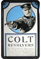 Blechschild-COLT REVOLVERS MIT POLIZIST