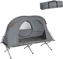 SoBuy Feldbett 4in1-Zelt 1 Person Grau