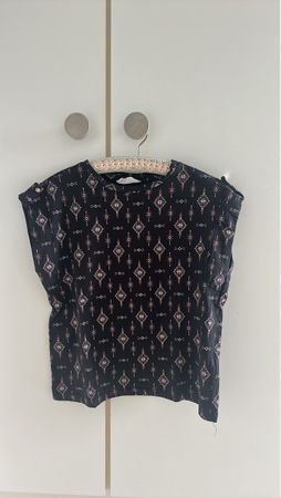 Neue Schwarzes Oberteil mit Ethno-Muster Gr. M