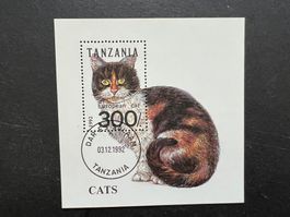 Tansania, 1992  Block gestempelt, Katze (E189)