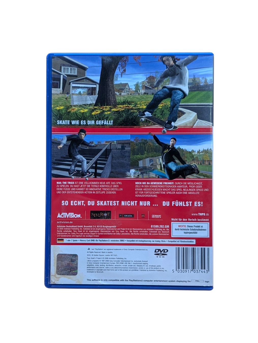 Sony Giochi: Tony Hawks Project 8 PlayStation 2 (PS2) – Usato da Domat/Ems venduto da IsseldorsShop 1
