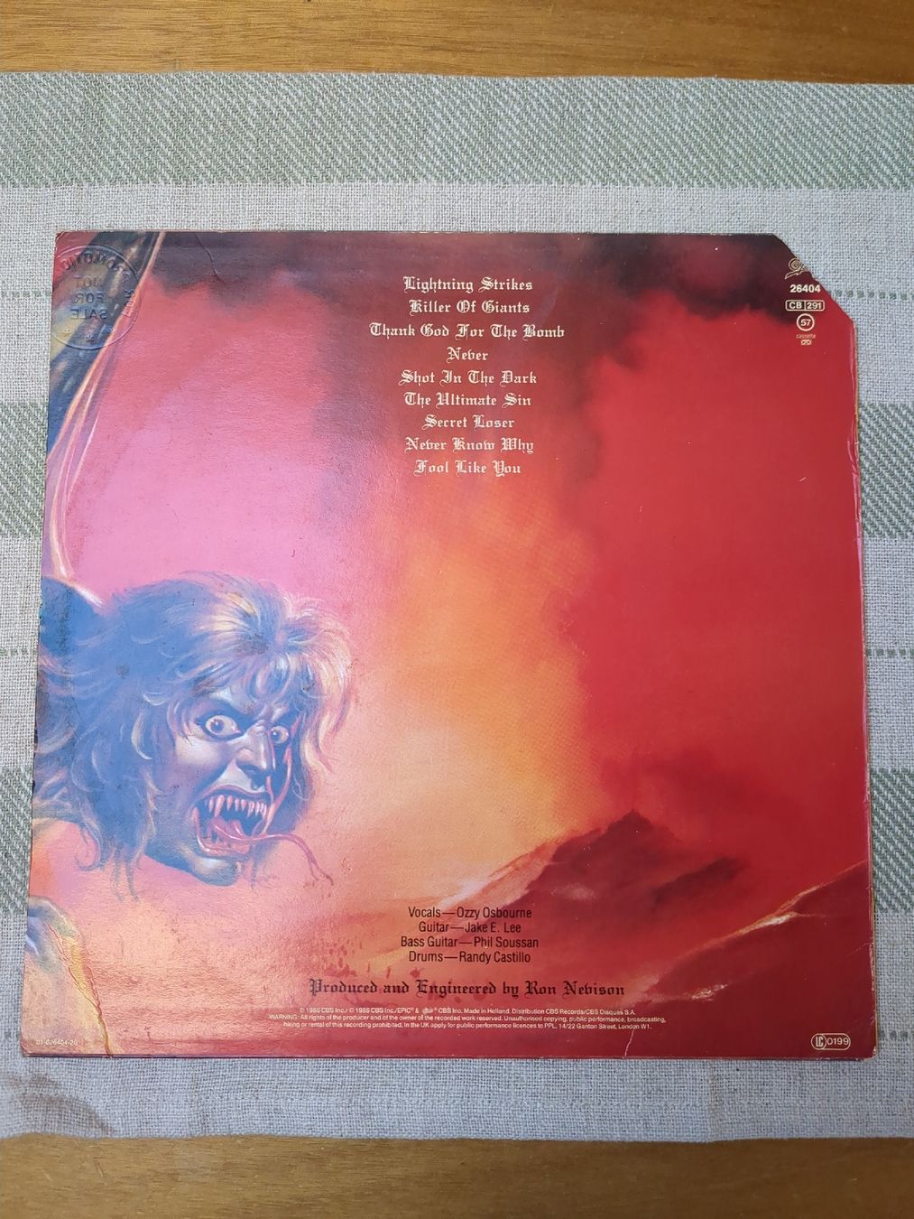 Dischi in vinile: Ozzy Osbourne - The Ultimate Sin – Usato da Euseigne venduto da Barbichette 1