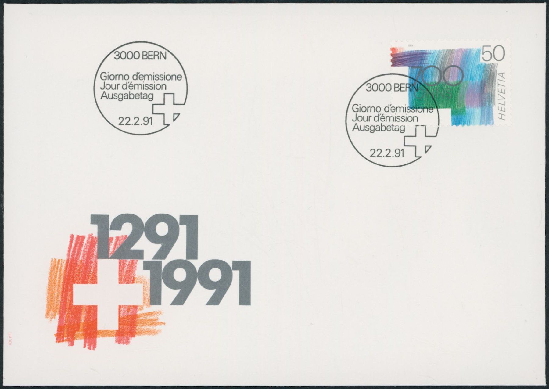 Tutti i francobolli: 1991 - Eidgenossenschaft - Ersttagsbrief FDC U1 ET – Usato da Schindellegi venduto da leecollect 2