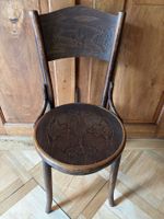 Original Thonet Stuhl mit Gravur, Rarität