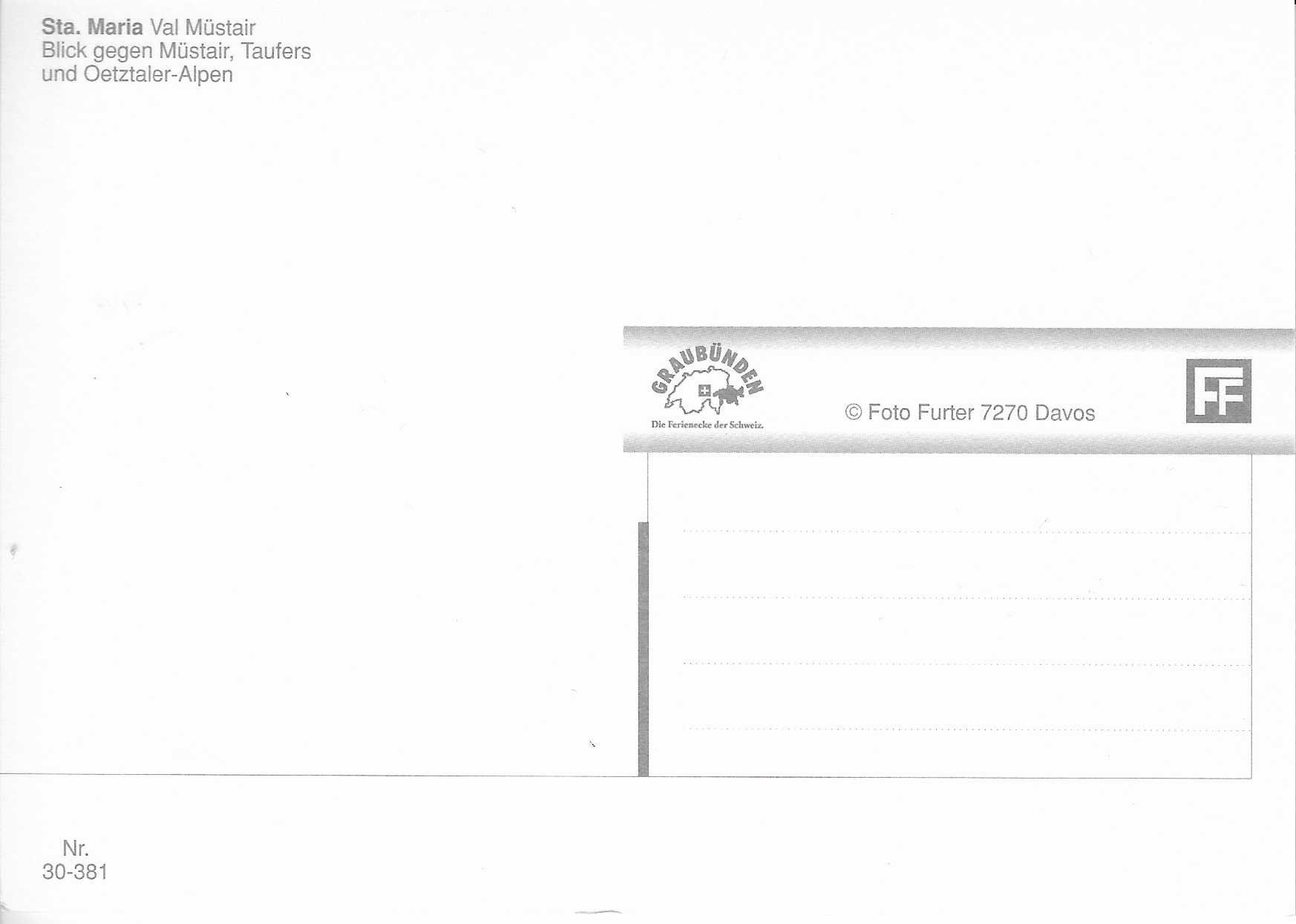 Cartoline postali: Sta.Maria Val Müstair GR – Nuovo (secondo la descrizione) da Rothrist venduto da Stranglehold 1