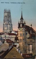 FRIBOURG - Cathédrale et Hôtel de Ville - 1919