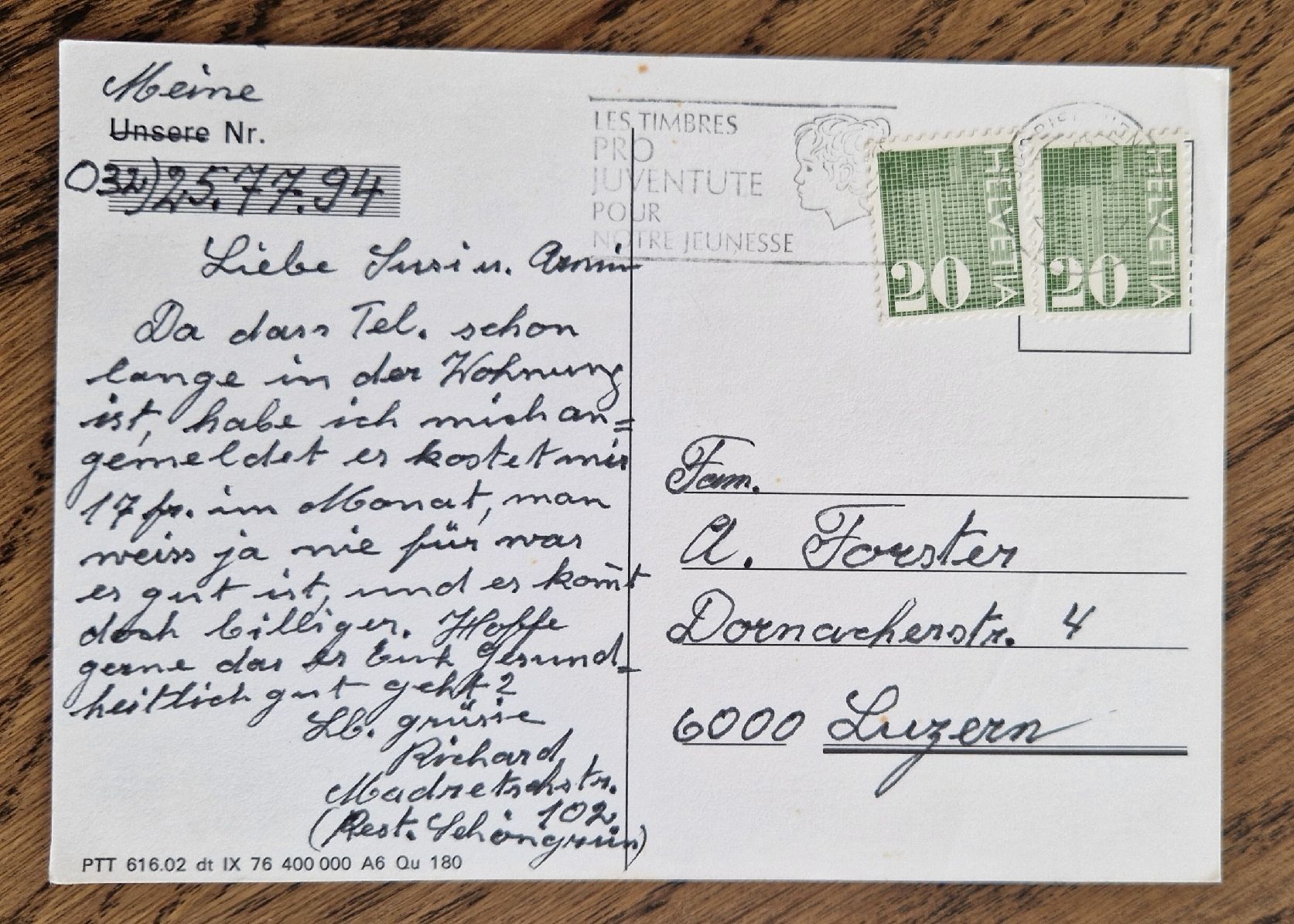 Cartoline postali: Ankündigung Netzanschluss Telephon – Usato da Ebikon venduto da Donar50 1