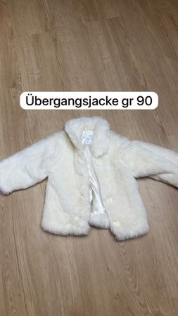 Kinder Uebergangsjacke Kunstfell weiss Groesse 90