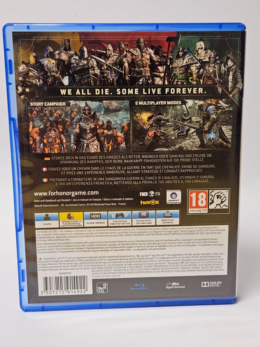 Sony Spiele: PS4 FOR HONOR / Playstation 4 / #WT18 – Gebraucht aus Oberdorf BL von BaldenEagle 2
