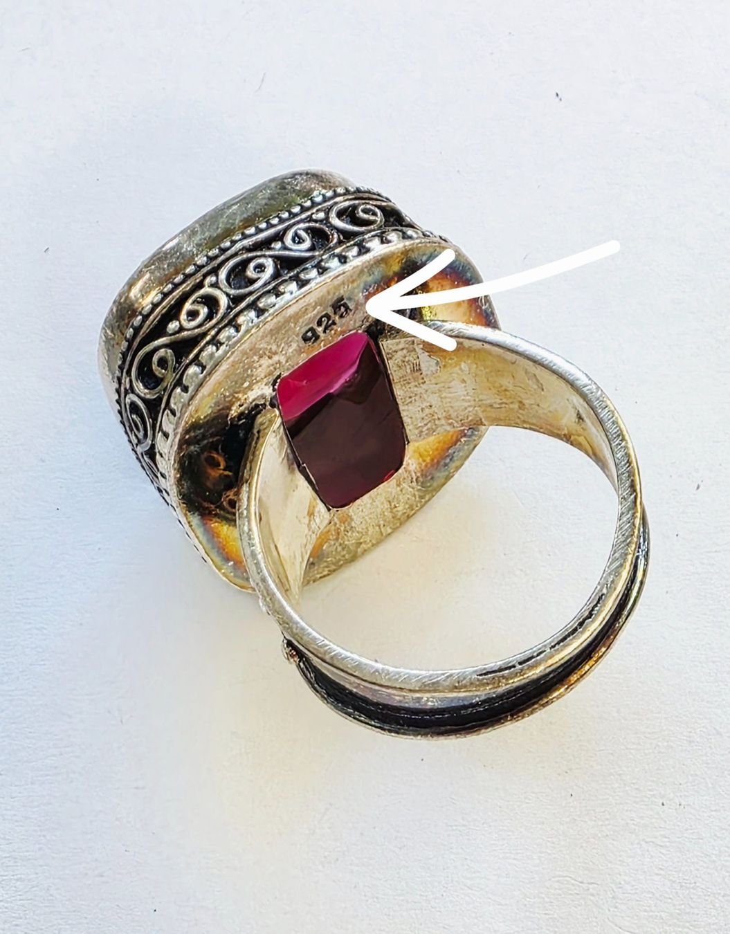 Anelli: Fingerring mit leuchtend rotem Stein – Nuovo (secondo la descrizione) da Zürich venduto da benedikt12 7