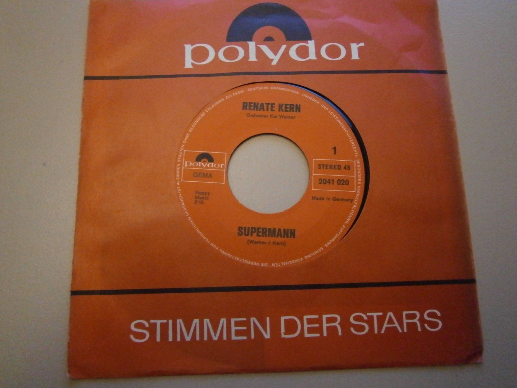 Dischi in vinile: Vinyl-Single Renate Kern - Supermann – Usato da Langenthal venduto da Modo39