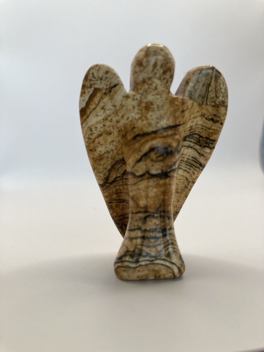 Figuren: Schutzengel aus Landschaftsjaspis – Neu (gemäss Beschreibung) aus Sornard - Nendaz von Mapere