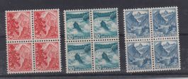 Schweiz: Vierblöcke Landschaftsbilder 1948 / Postfrisch