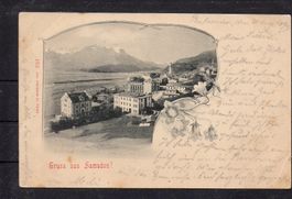 Gruss aus Samaden GR, 1899, ʘ Pontresina + Glarus