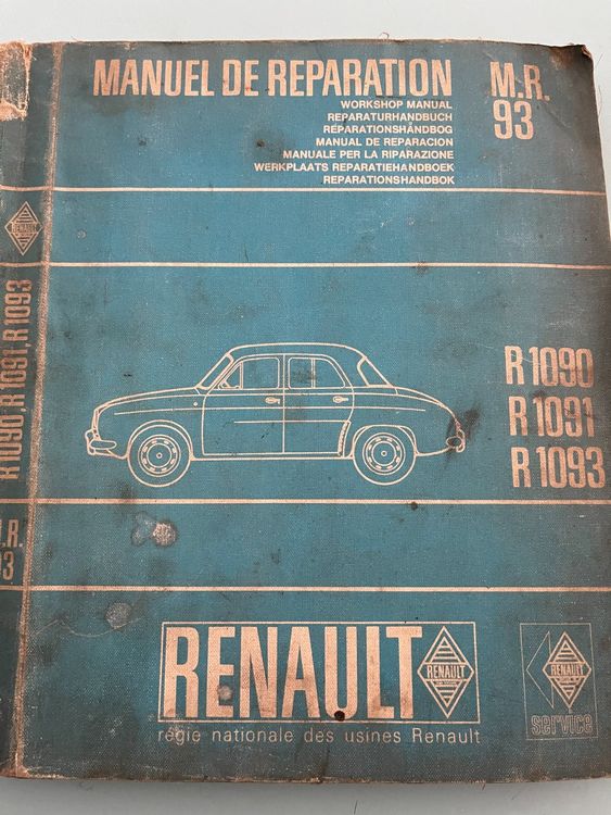 Oldtimer Renault DAUPHINE1964 Reparaturanleitung R1090 R1093 Kaufen