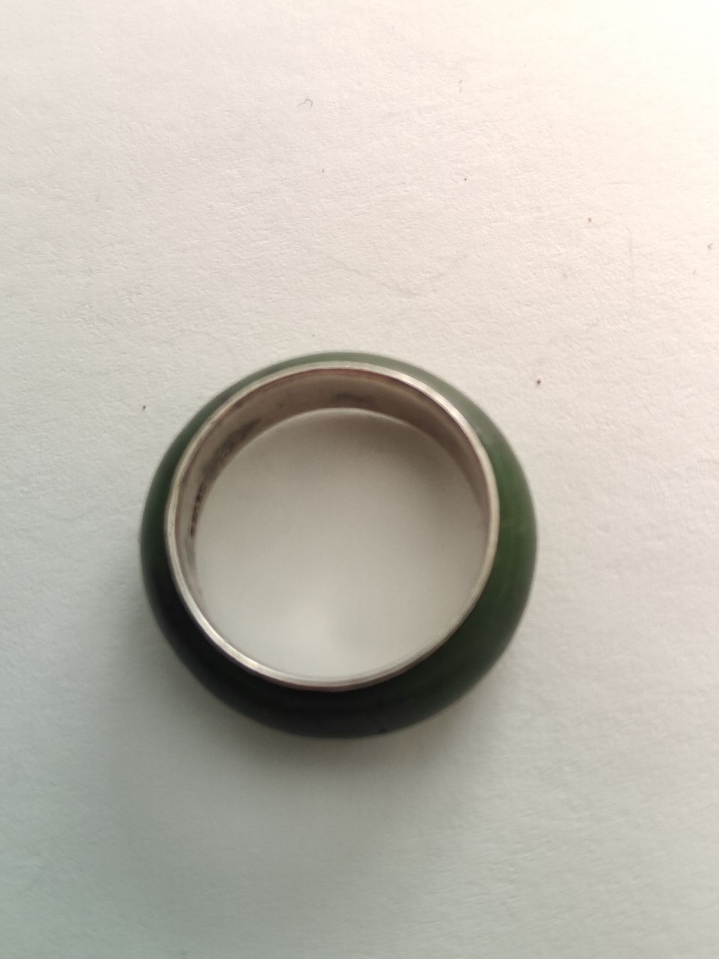 Anelli: Schicker Silberring mit Jade-Inlay Gr. 58 – Usato da Degersheim venduto da Kaschmir 1