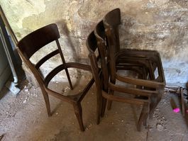 4 Stühle ohne Sitzfläche für Bastler