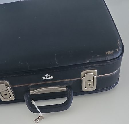 Vintage KLM Suitcase Black Carry-on Condition Used