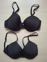 2 Skiny Spacer Bügel-BH's, schwarz 75C