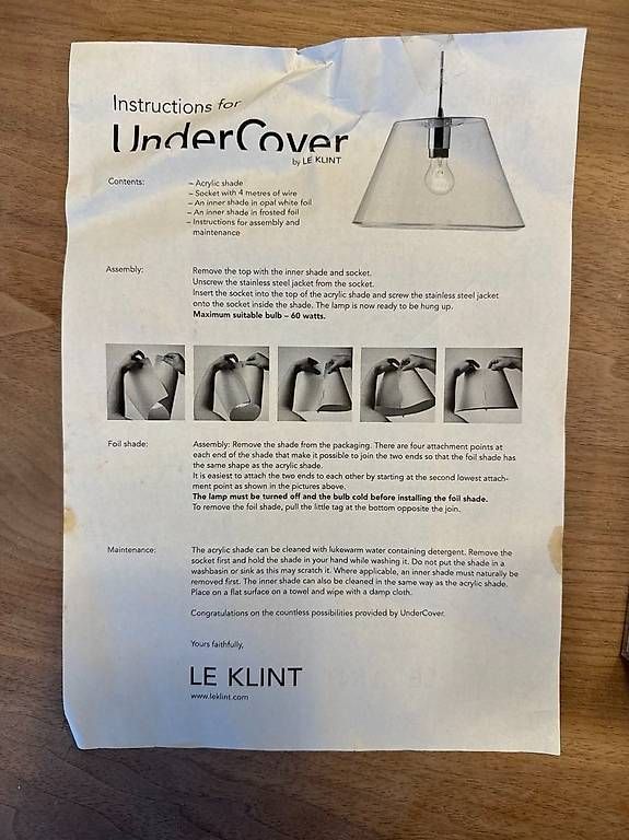 Lampade: Le Klint Undercover Lampe Medium - 14 Wechselfolien – Usato da Ennetbaden venduto da thomimo 1