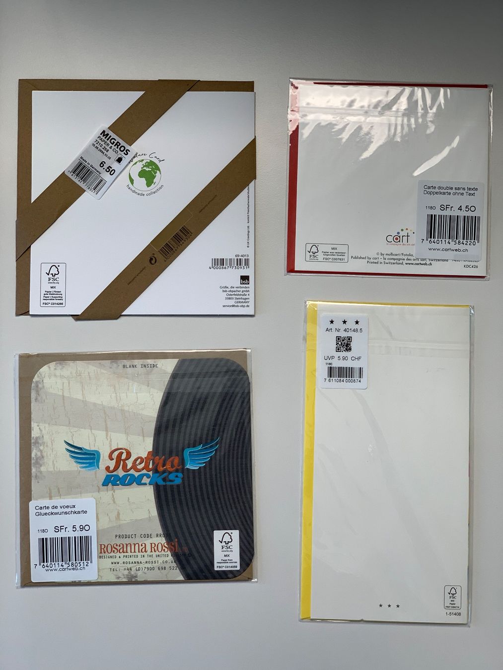 Karten: 4er-Set Geburtstagskarten / Grusskarten, neu – Neu und originalverpackt aus Windisch von rhu_wd8q 1