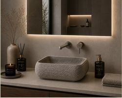 Designer-Aufsatzwaschbecken aus Naturstein