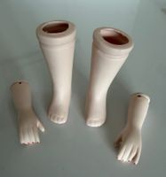 Puppenarme + Puppenbeine, Hände + Füsse, Porzellan, Ersatz