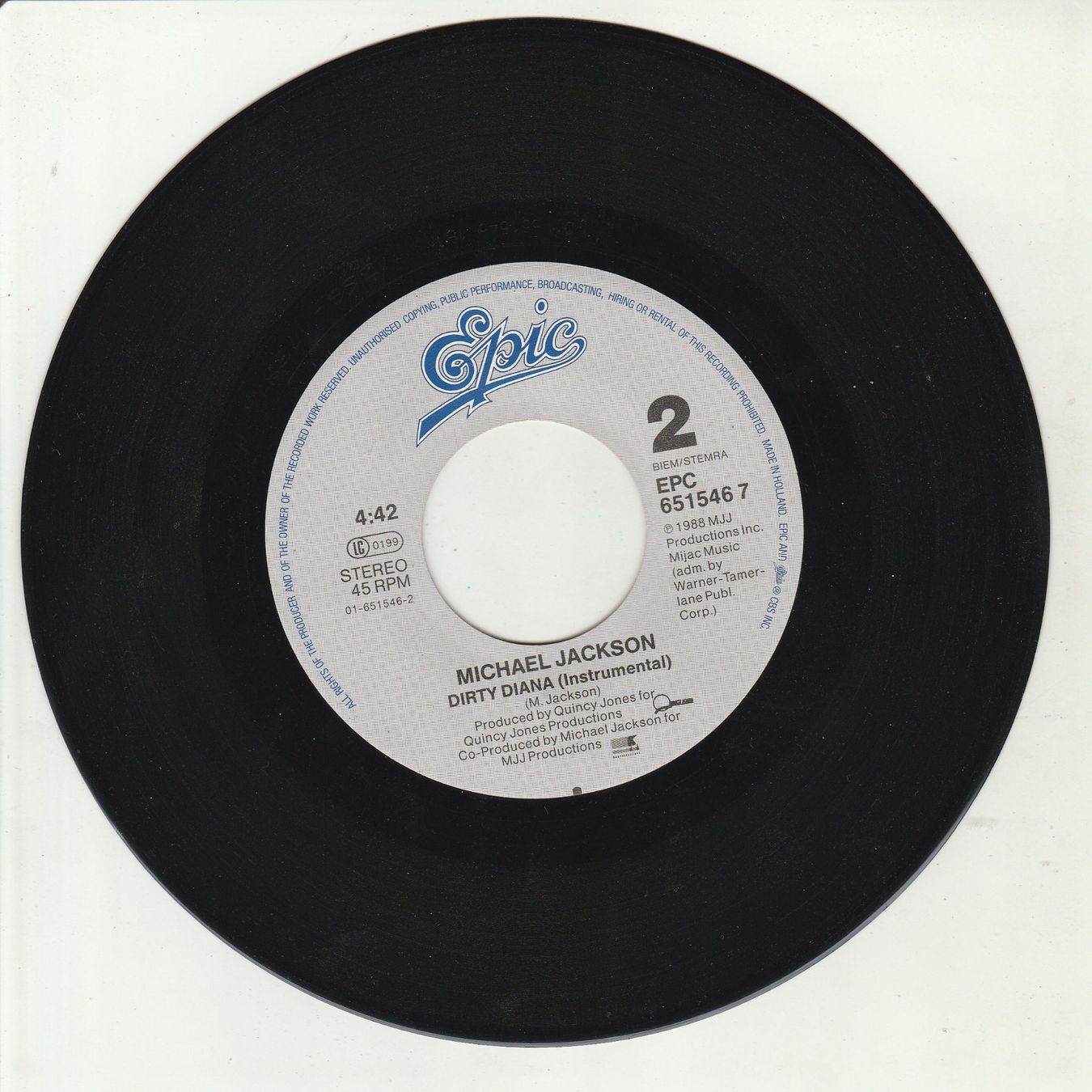 Dischi in vinile: Michael Jackson - Dirty Diana 7" Vinyl 1987 – Usato da Tübach venduto da JamesStone 3