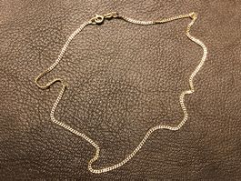 Kinderkette Panzer aus 18 Karat Gelbgold Au 750