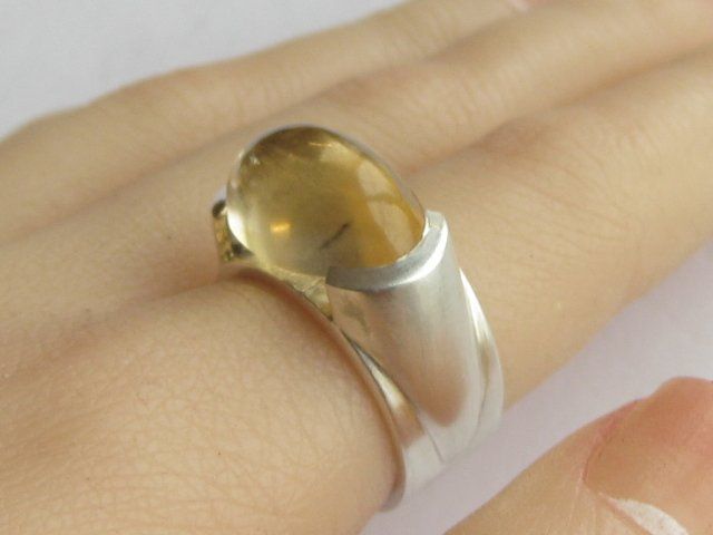 Anelli: Vintage Ring Silber 925 Citrin / Gr. 57 – Usato da Ermatingen venduto da Decovin 2