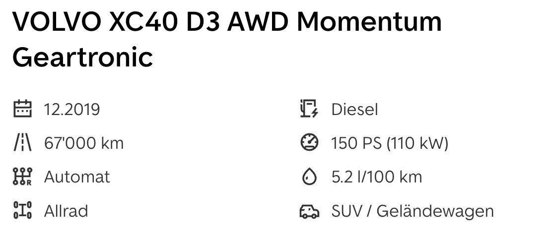 Volvo Autos: VOLVO XC40 D3 AWD Momentum Geartronic - TOP! – Neu (gemäss Beschreibung) aus Ittigen von jimmy_ 7