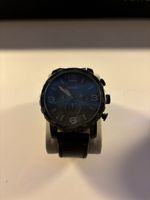 Fossil Herrenuhr Chronograph Schwarz Lederarmband
