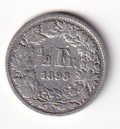 Alle Münzen: 50 Rp. 1898 – Gebraucht aus Neuchâtel von karlpierrino