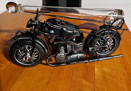 Motorrad mit Flasche Oldtimer Deko Metall