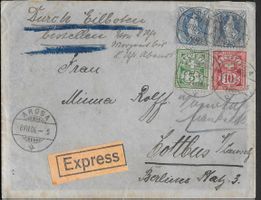 1904 Express/Brief AROSA - COTTBUS D  MISCH-Frankatur ab 1.-