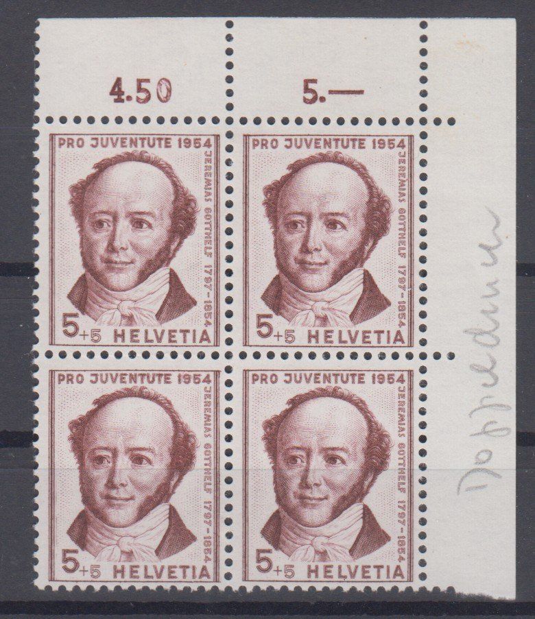 Alle Briefmarken: Variété Pro Juventute 153 double moletage ** – Gebraucht aus Boécourt von Denteles66