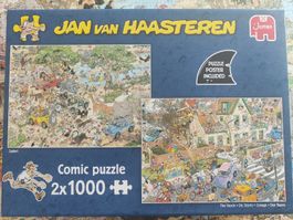 Jan van Haasteren Comic Puzzle 2x1000 Safari und The Storm