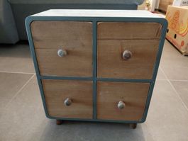kleines Vintage Holz Kästchen mit 4 Schubladen