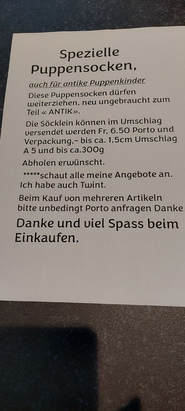 Puppen: Puppensöckli  – Neu (gemäss Beschreibung) aus Muri AG von nindo1 1