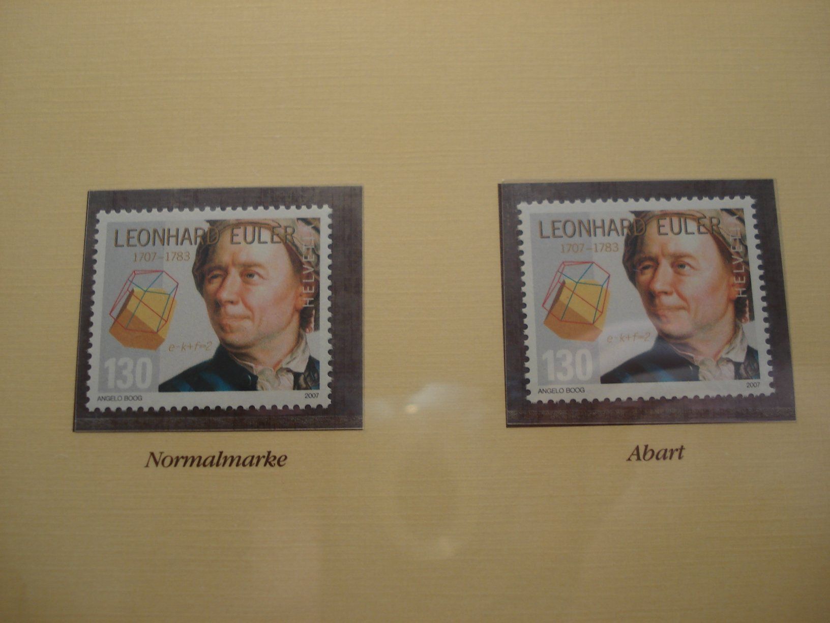 Tous les timbres: Abart "Leonhard Euler" ** 2007, Roter Fleck im Quader – D'occasion à Niederwil AG par morostahu 1