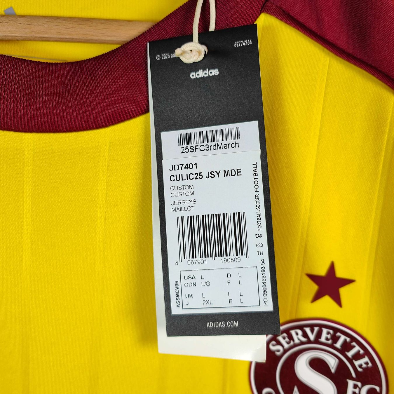 Adidas Canottiere & Pantaloni: Original 2025-26 Servette Third Trikot Ayé – Usato da Martigny venduto da eternalpitch 5