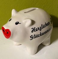Sparschwein Glücksschwein "Herzlichen Glückwunsch" Vintage!
