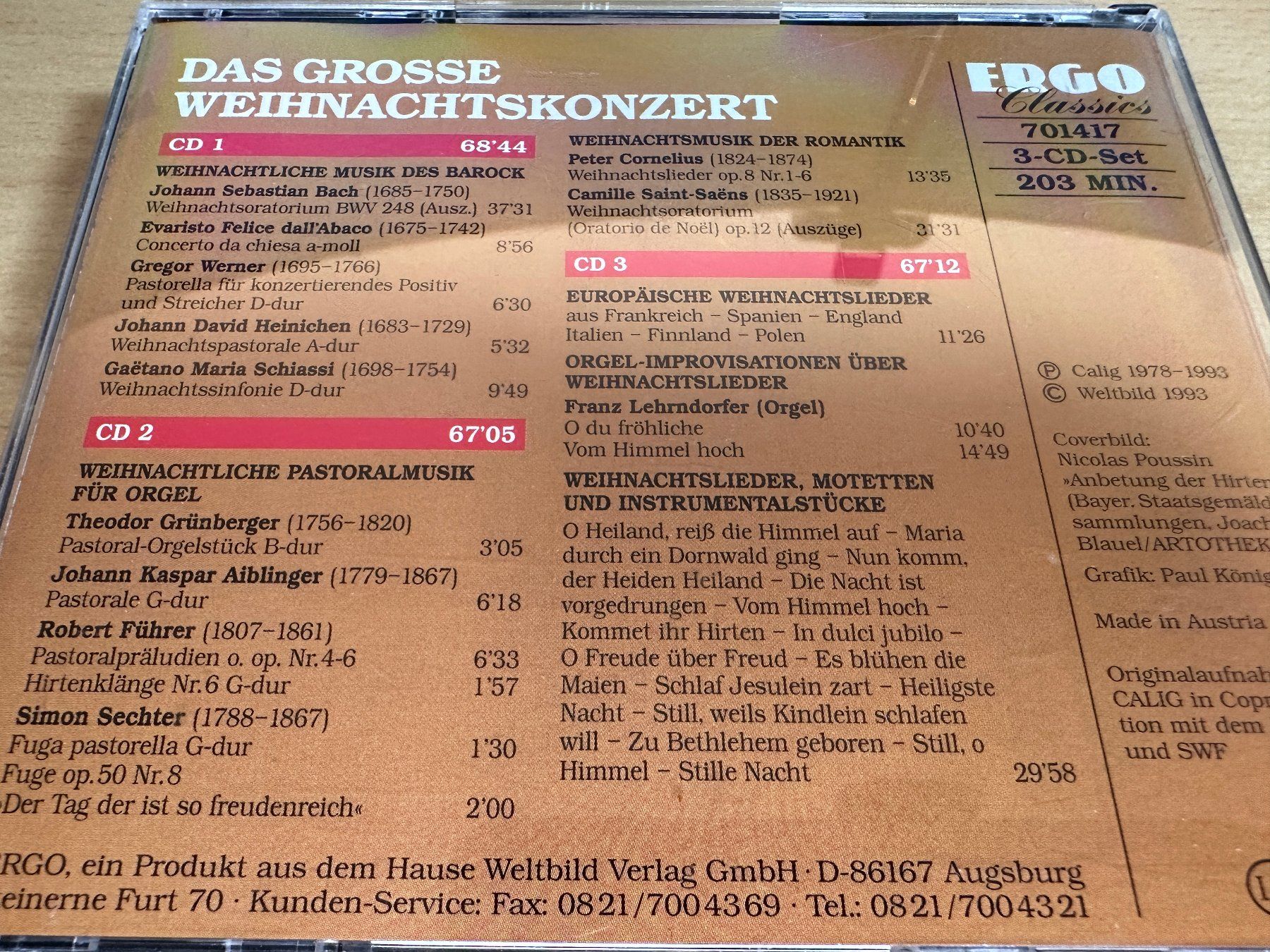 CD: Das Grosse Weihnachtskonzert - Bach Heinichen Schiassi - 3CD – Usato da Rikon im Tösstal venduto da Alpenmutz 1
