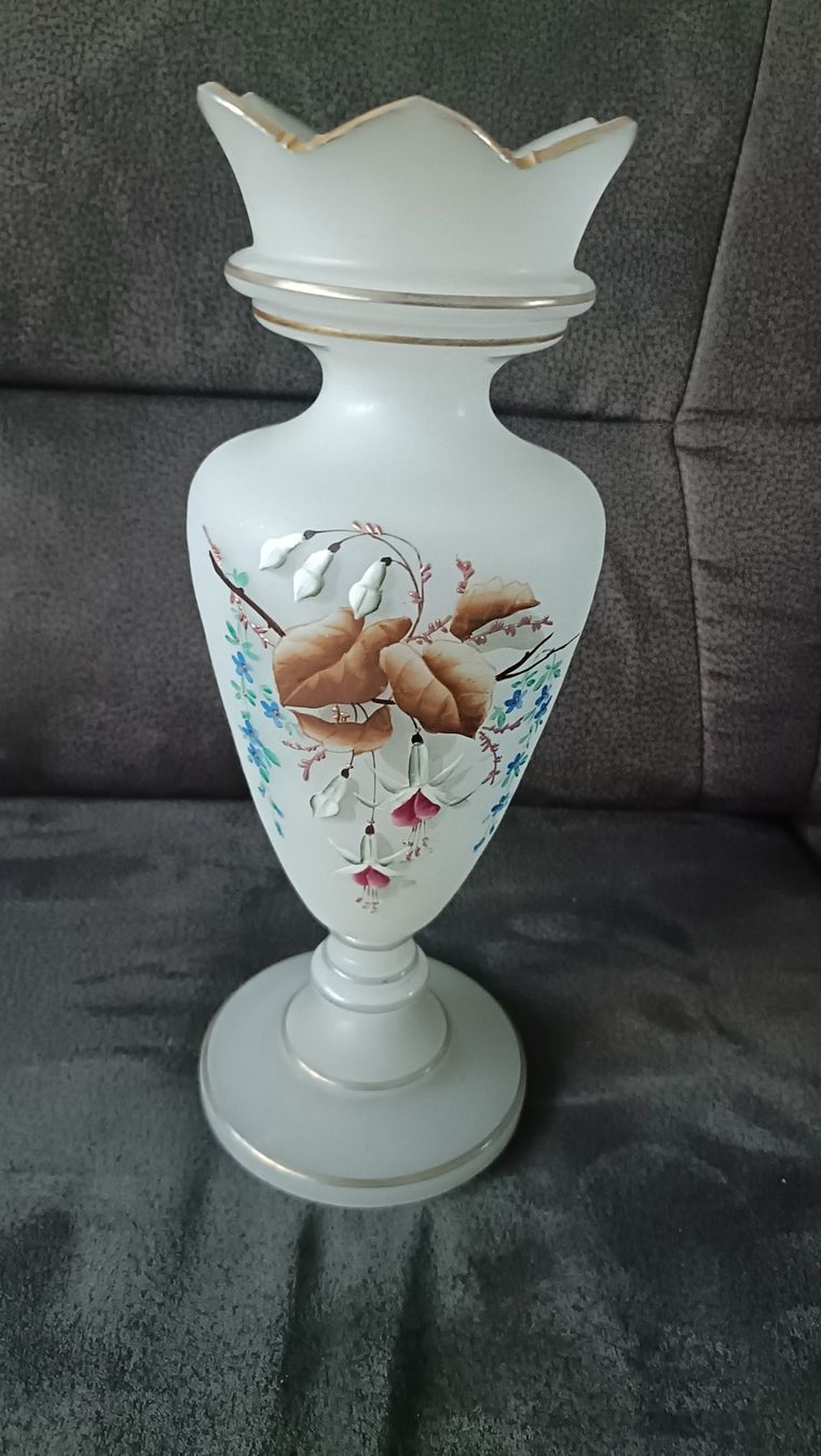 Vasi & Recipienti: Glasvase mattiert mit Blumenmalerei – Usato da Belp venduto da selinez123