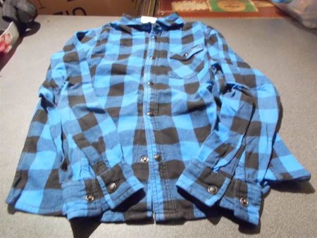 Hemd Grösse 140, H&M, blau/schwarz kariert